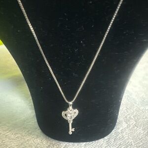Elegant Silver Key Pendant Necklace